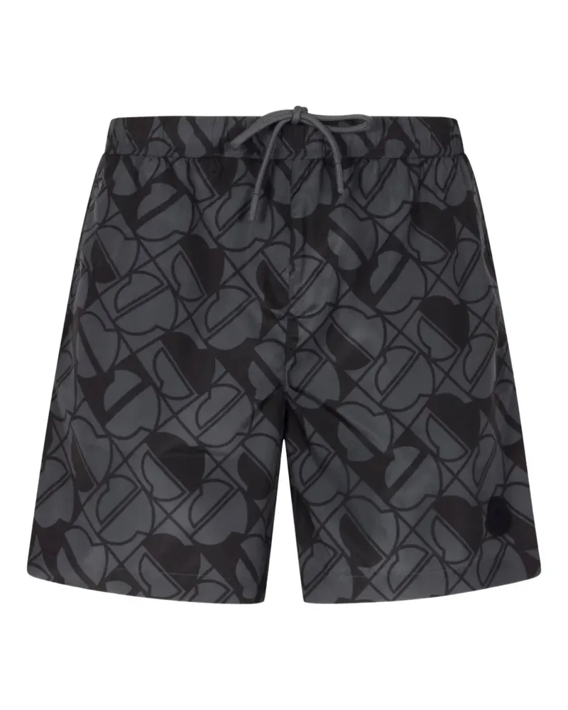 Moncler Badeshorts mit Monogramm - Schwarz Schwarz