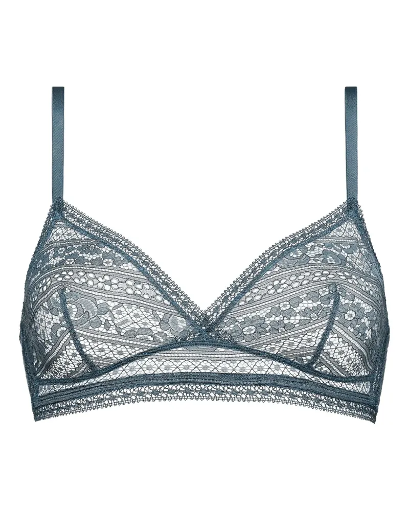 Eres Intriguée Triangel-BH mit Spitzenbesatz - Blau Blau