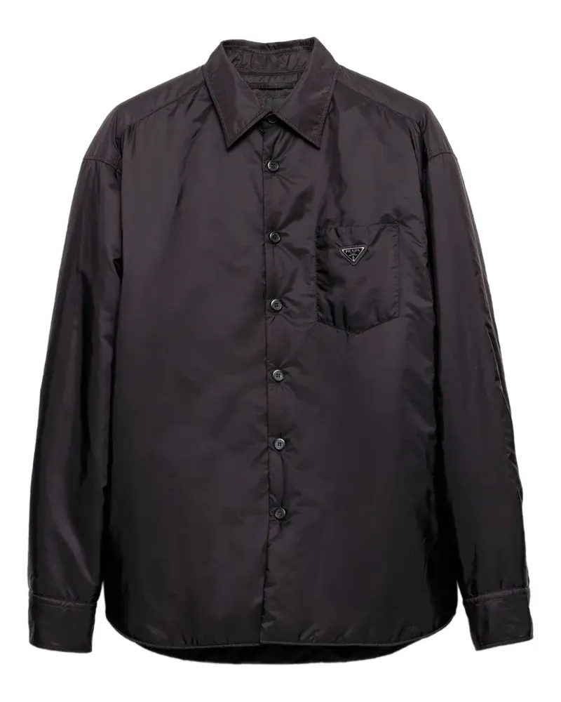 Prada Re-Nylon Hemd mit Logo - Schwarz Schwarz