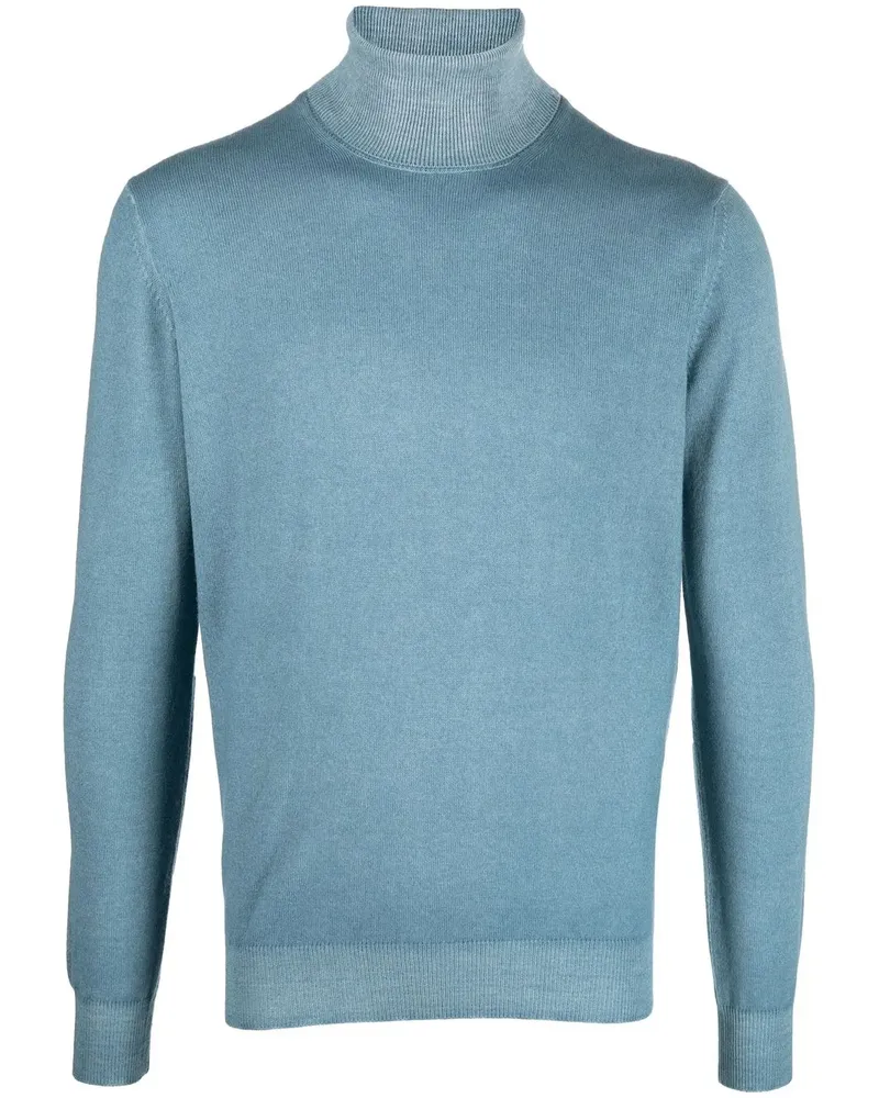 Dell'oglio Rollkragenpullover mit gerippten Details - Blau Blau