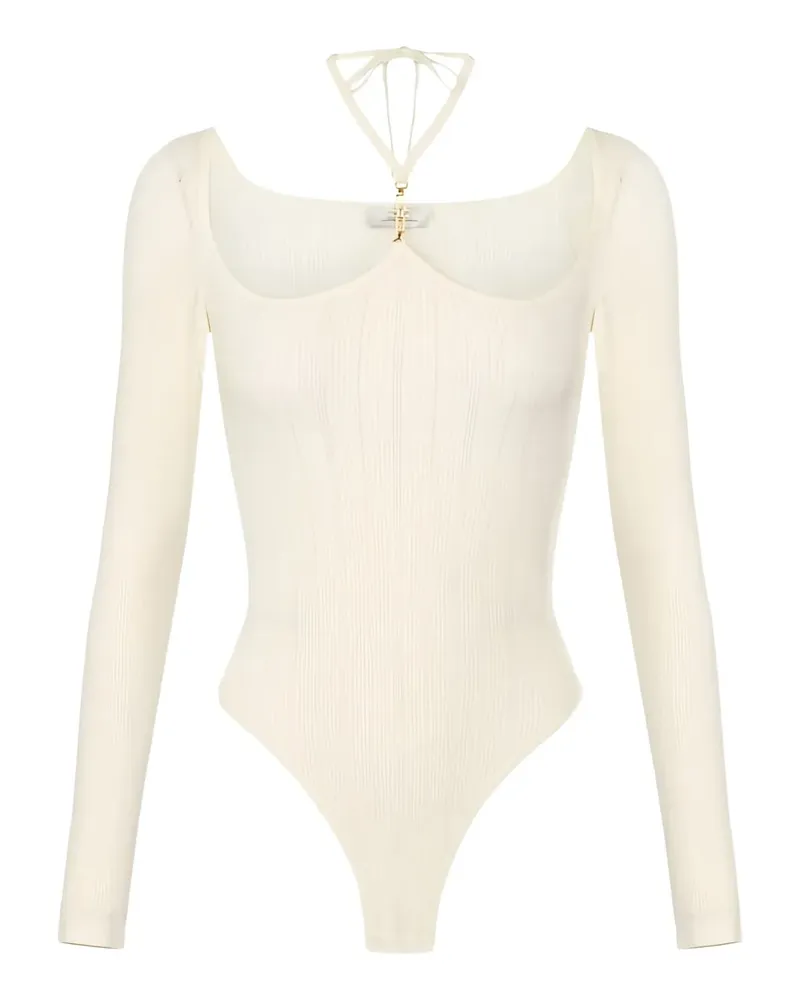 Elisabetta Franchi Gerippter Body - Nude Nude