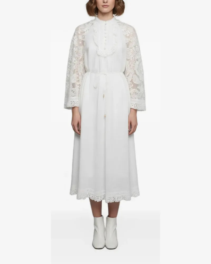 Zimmermann Ascension Midikleid - Weiß Weiß