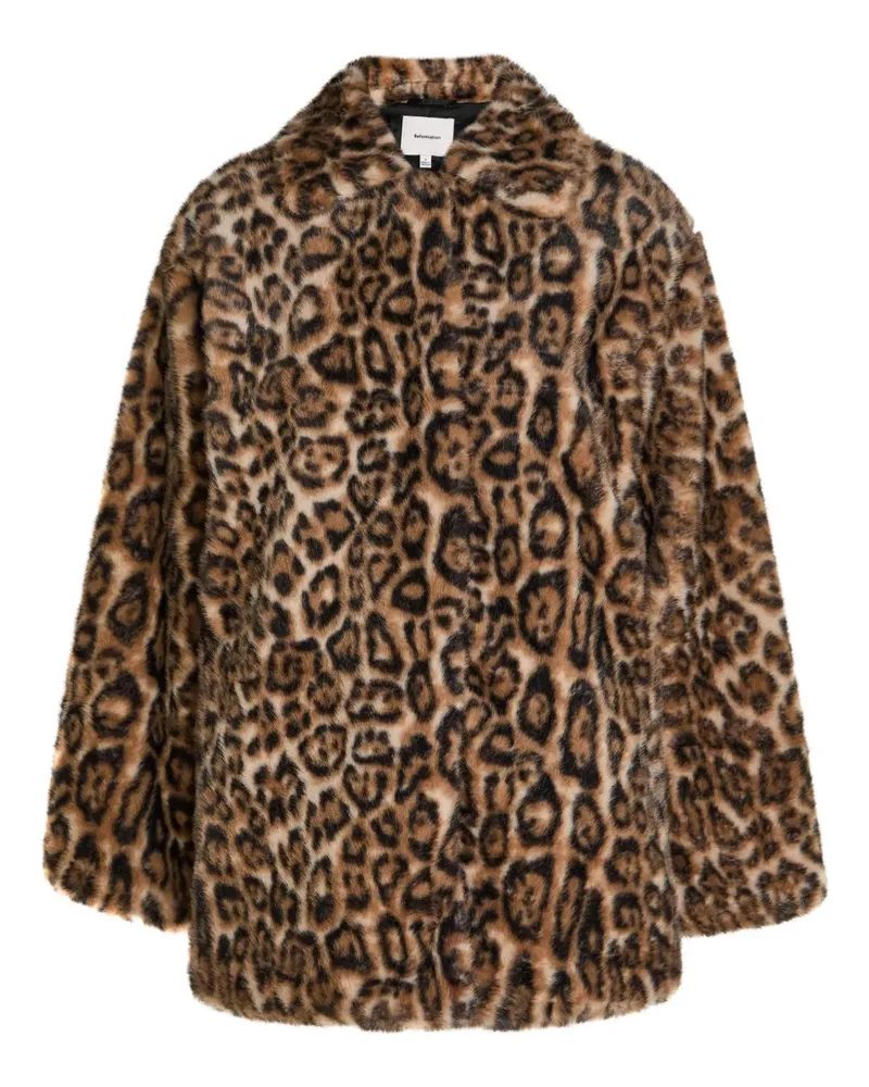 Reformation faux-fur leopard-print coat - Nude Nude