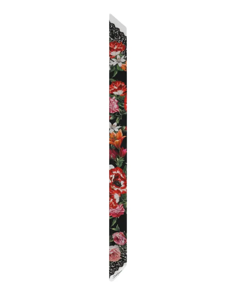 Dolce & Gabbana Stirnband mit Blumen-Print - Schwarz Schwarz