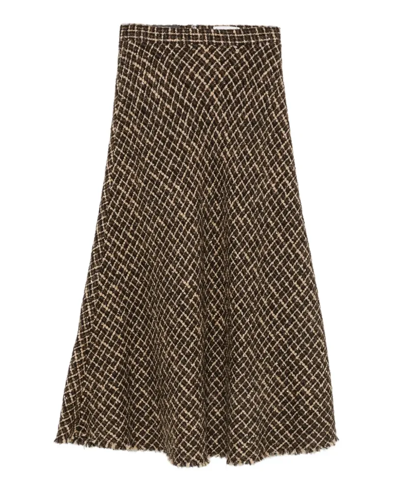 ANDIATA Midirock aus Tweed - Braun Braun