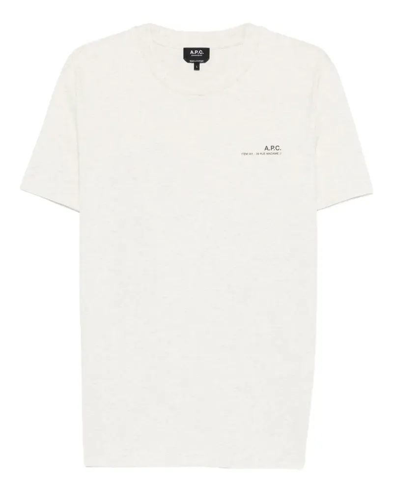 A.P.C. logo-detail T-shirt - Nude Nude