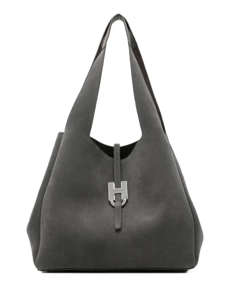 Hogan Handtasche mit Logo-Schild - Grau Grau