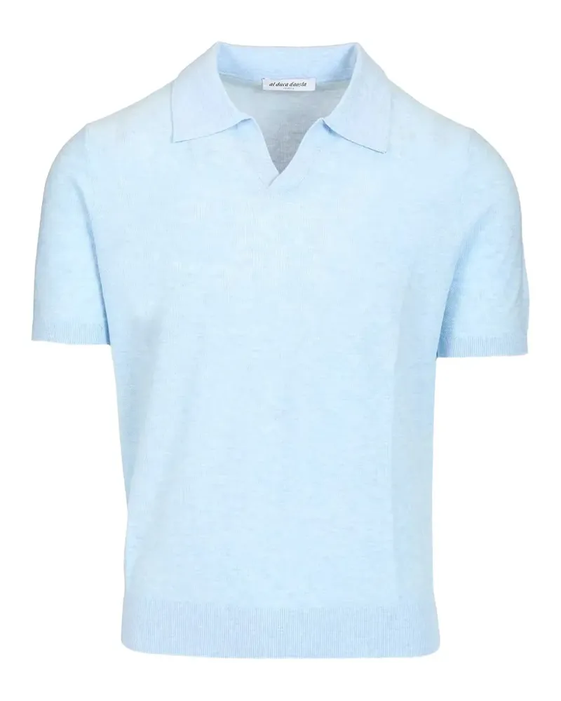 Al Duca D’Aosta 1902 moss-stitch cotton polo shirt - Blau Blau