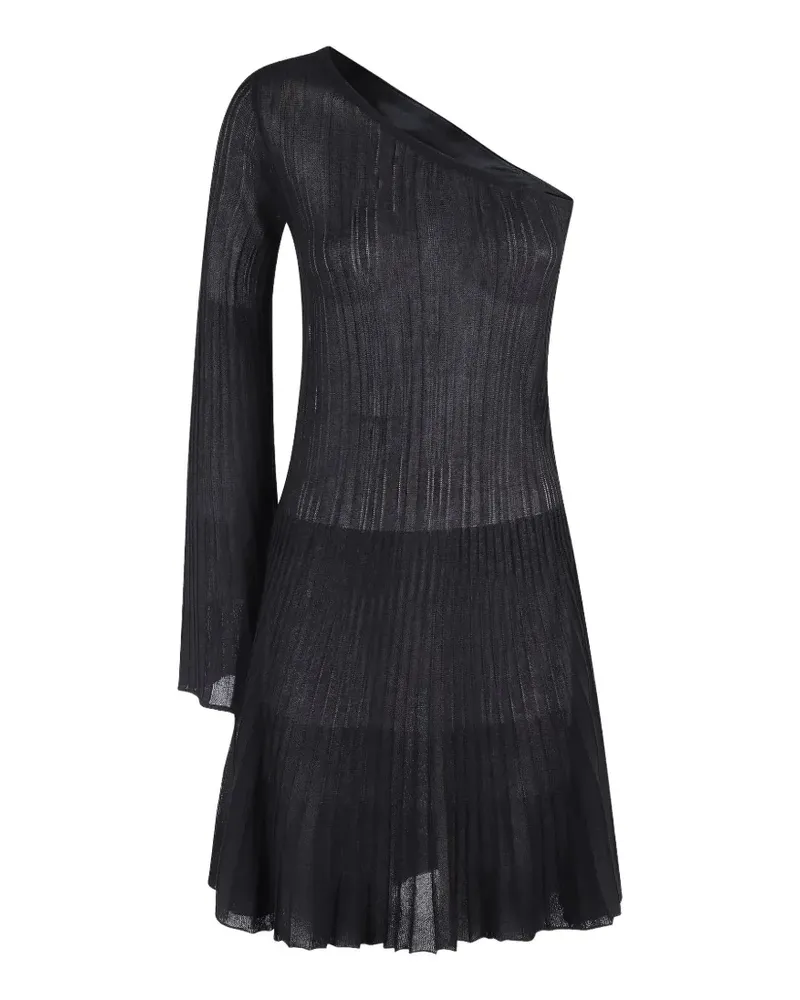 Federica Tosi one-shoulder ribbed mini dress - Schwarz Schwarz