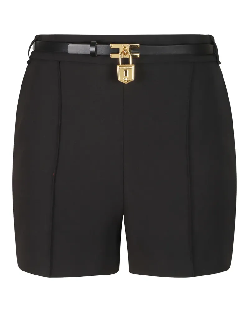 Elisabetta Franchi padlock-detail belted shorts - Schwarz Schwarz