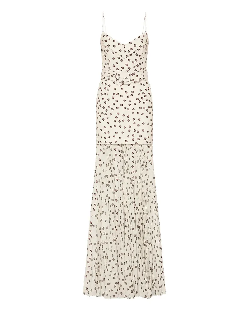 Rebecca Vallance Candice Maxikleid mit Polka Dots - Weiß Weiß