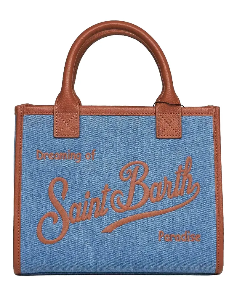 MC2 Saint Barth midi Vanity logo-embroidered denim tote bag - Blau Blau