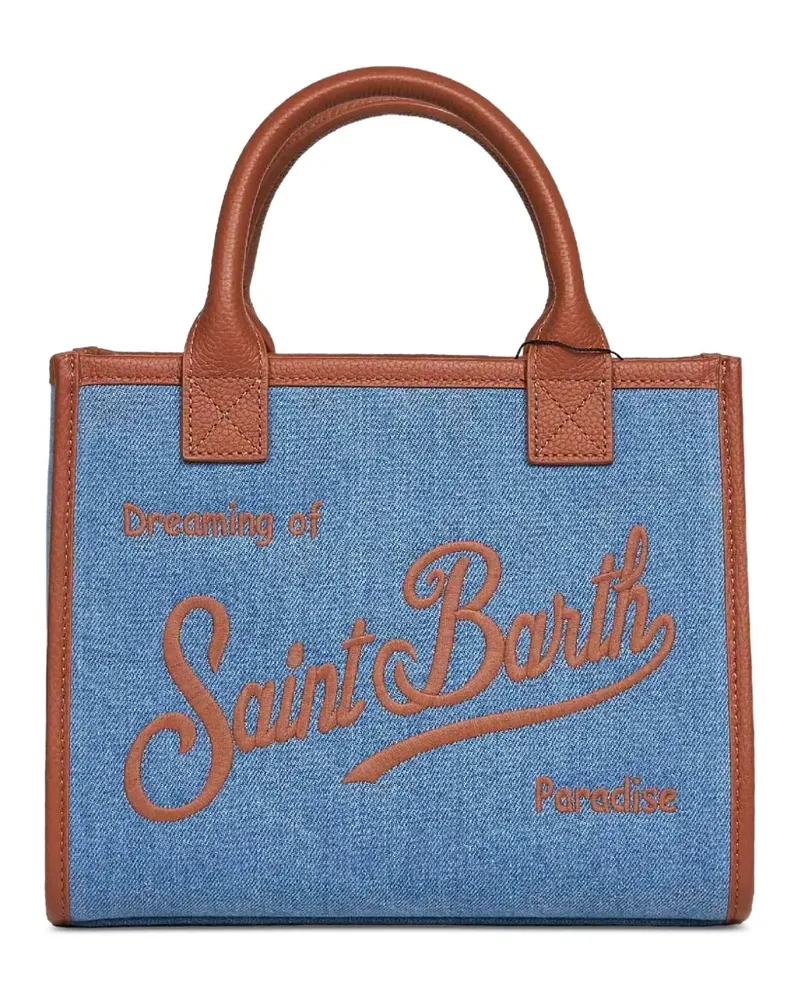MC2 Saint Barth midi Vanity logo-embroidered denim tote bag - Blau Blau