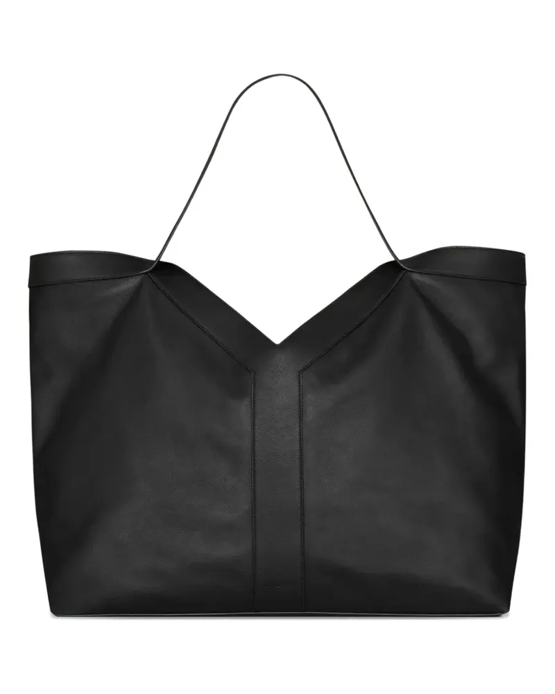 Saint Laurent Große Y Tote Bag aus Leder - Schwarz Schwarz