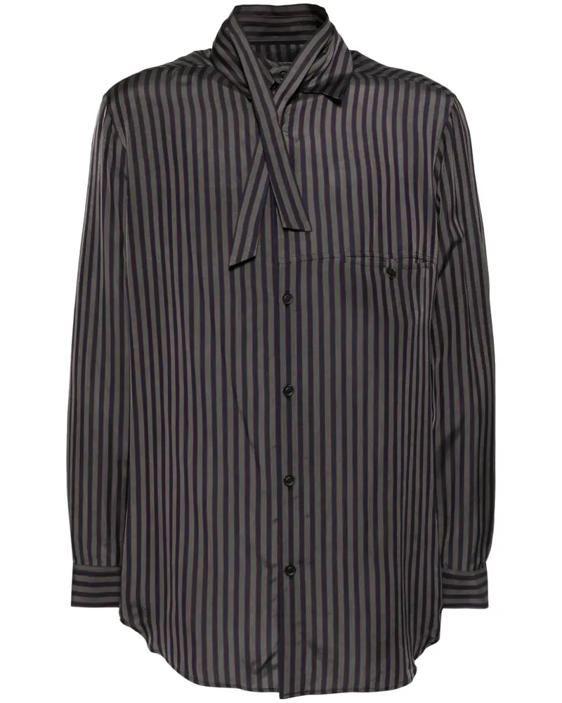 Yohji Yamamoto Gestreiftes Hemd - Violett Violett