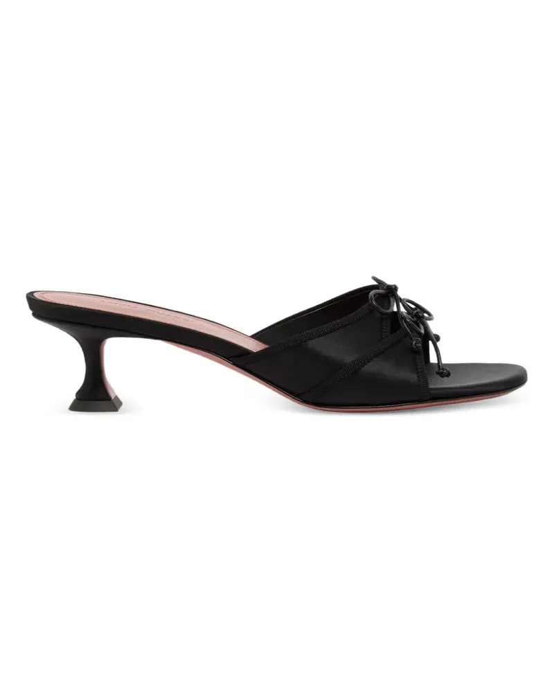 Amina Muaddi Eleonora bow silk sandals - Schwarz Schwarz