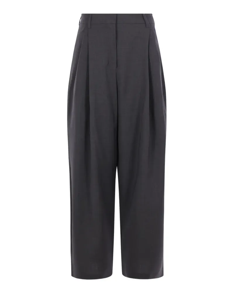 Max Mara pleated wide-leg wool trousers - Grau Grau