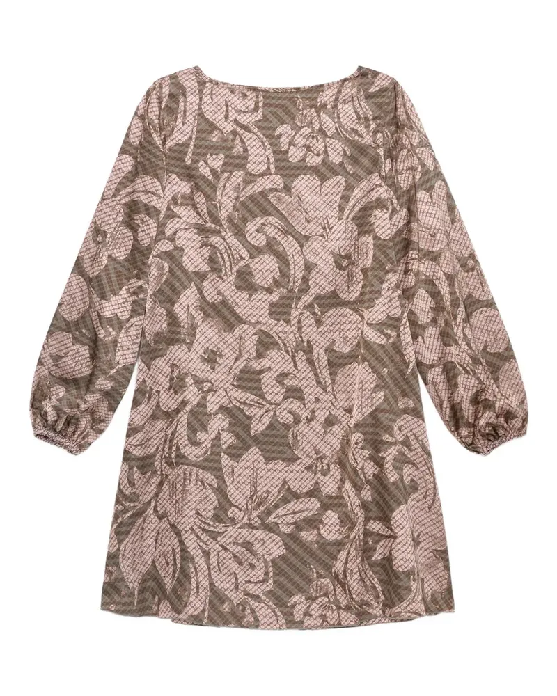 Maliparmi Sweet Foliage A-line mini dress - Rosa Rosa