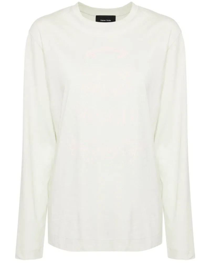 Simone Rocha T-Shirt mit Logo-Print Grün