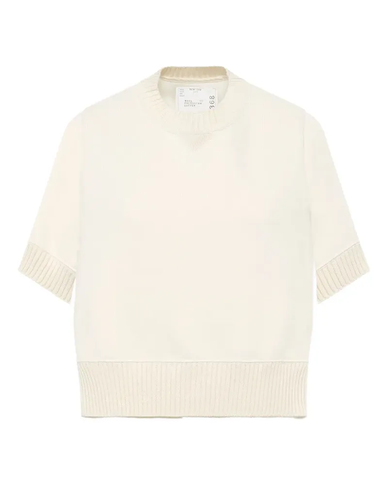 Sacai hybrid panelled sweater - Nude Nude