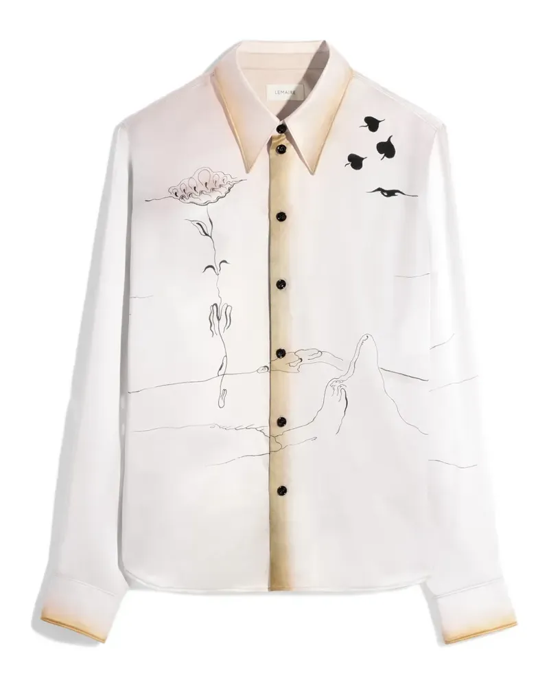Christophe Lemaire Hemd mit spitzem Kragen - Nude Nude