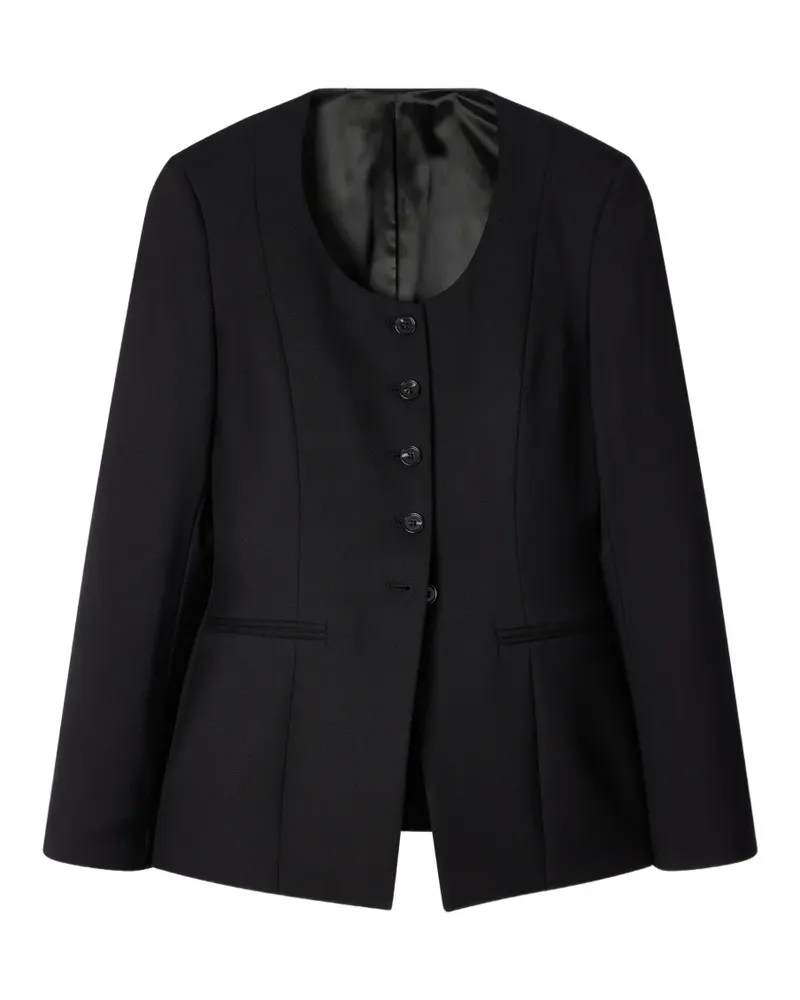 Paul Smith Kragenloser A Suit To Travel In Blazer - Schwarz Schwarz