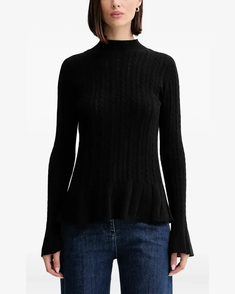 Twin-Set Pullover mit Zopfmuster - Schwarz Schwarz