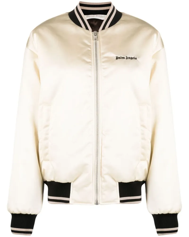Palm Angels Bomberjacke mit Logo-Print - Nude Nude