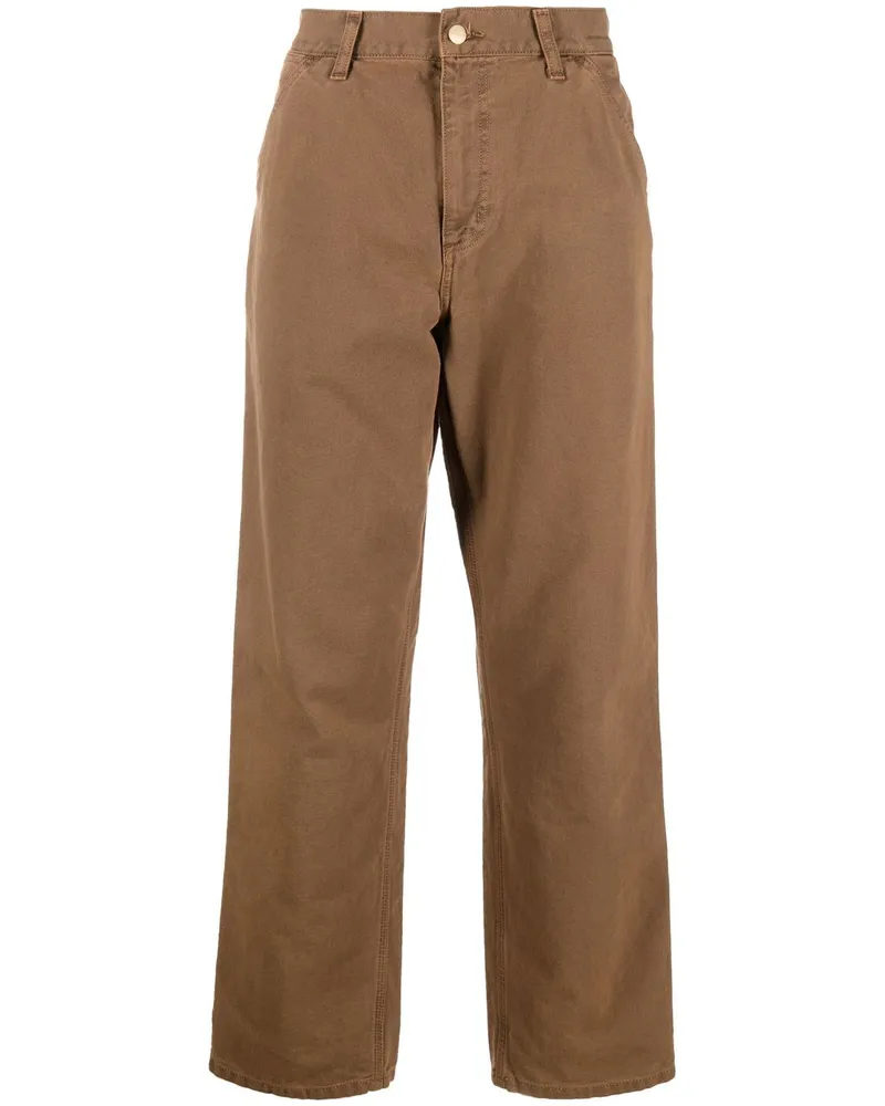 Carhartt WIP Gerade Hose mit Logo-Patch - Braun Braun