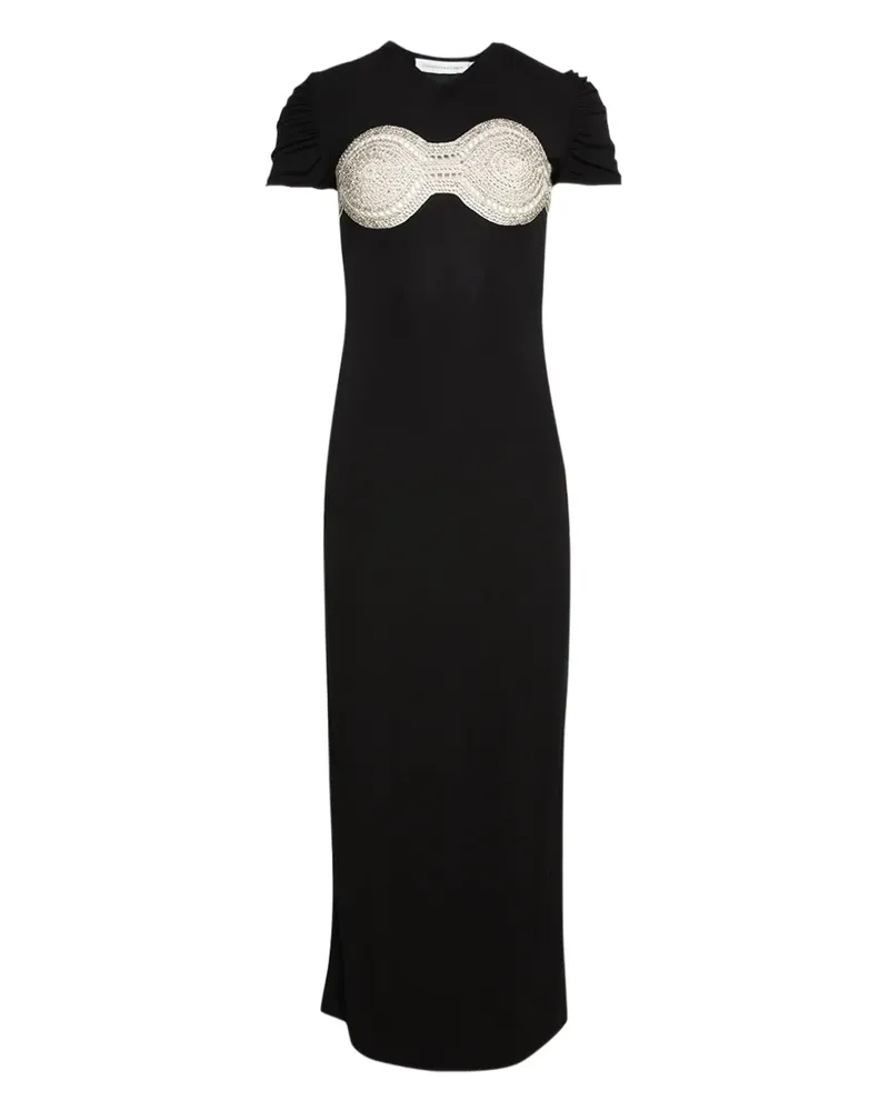 Christopher Esber crochet crystal tee dress - Schwarz Schwarz