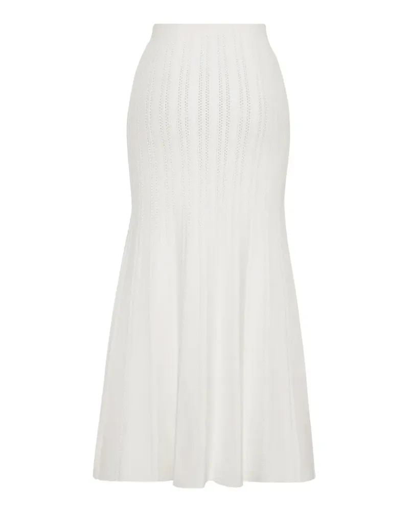 Adam Lippes Lyra pointelle-knit midi skirt - Weiß Weiß