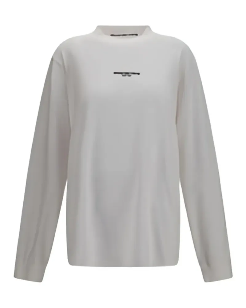 Alexander Wang logo-print long-sleeve T-shirt - Nude Nude