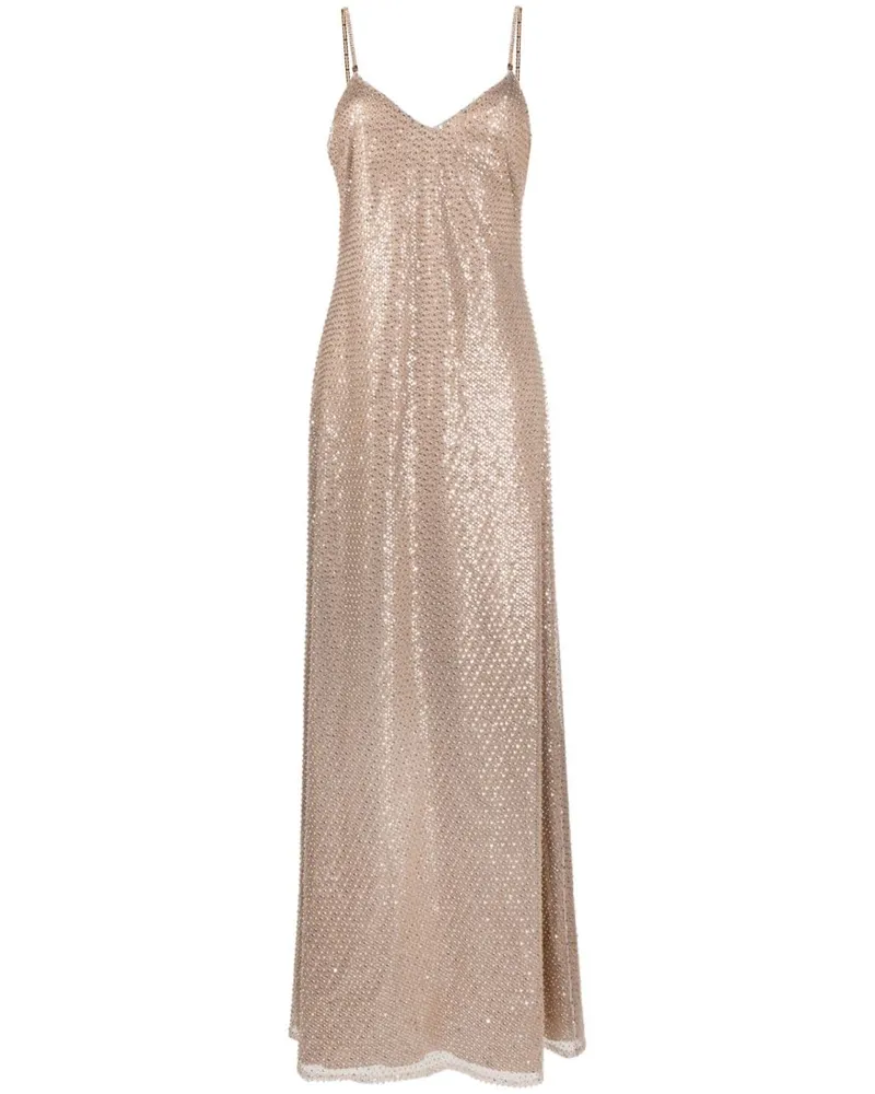 Ralph Lauren Kleid mit Perlen - Nude Nude