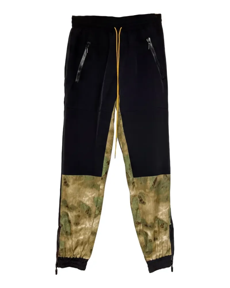 RHUDE Jogginghose mit Camouflage-Einsatz - Schwarz Schwarz