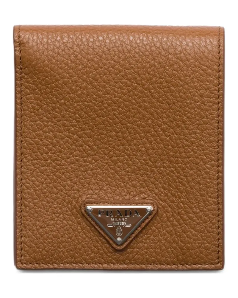 Prada Portemonnaie aus strukturiertem Leder - Braun Braun