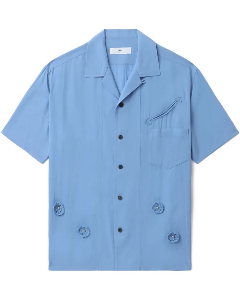 Toga Hemd mit Blumenapplikation - Blau Blau