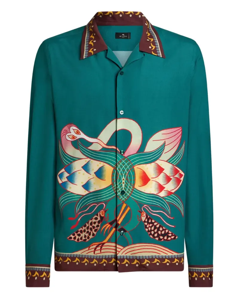 Etro Hemd mit platziertem Print - Grün Grün