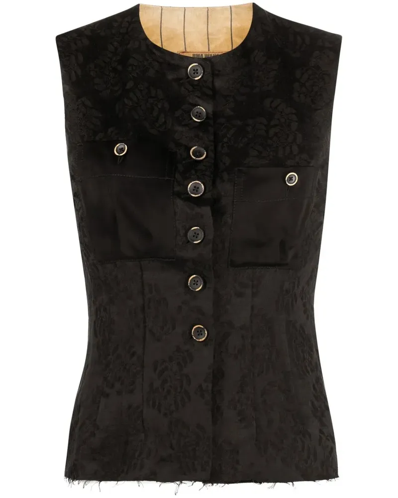 Uma Wang Klassisches Jacquard-Top - Schwarz Schwarz