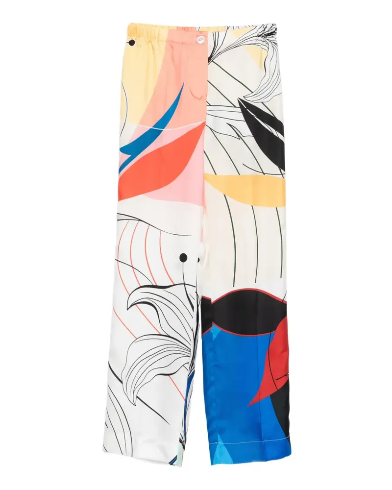 For Restless Sleepers floral-print trousers - Weiß Weiß