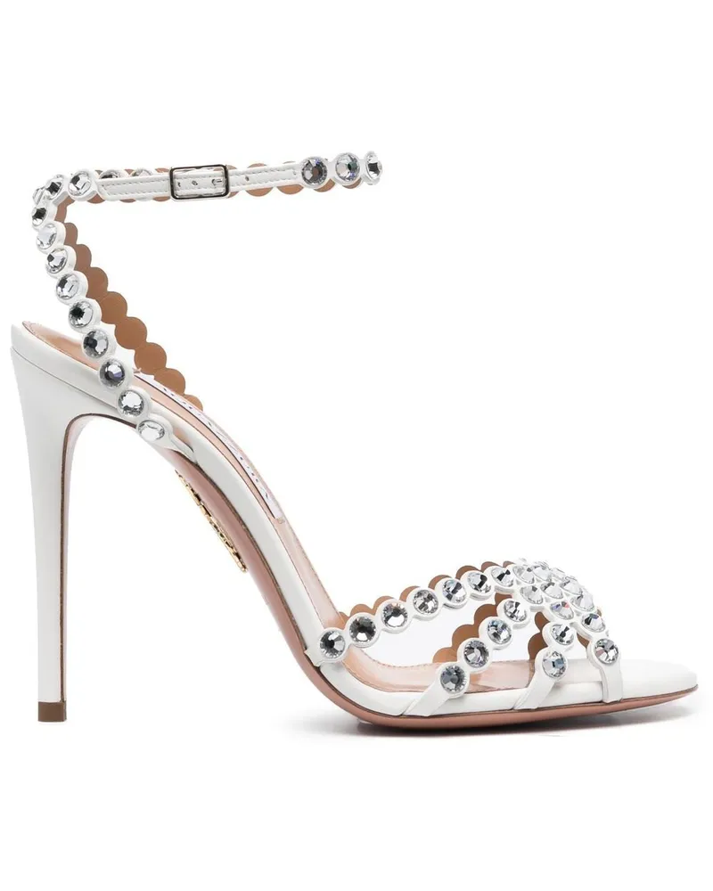 Aquazzura Tequila Sandalen mit Kristallen - Weiß Weiß