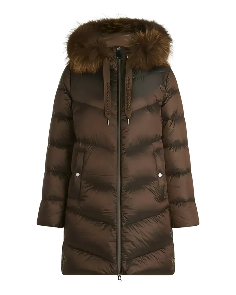 Betty Barclay fur-trim hooded coat - Braun Braun