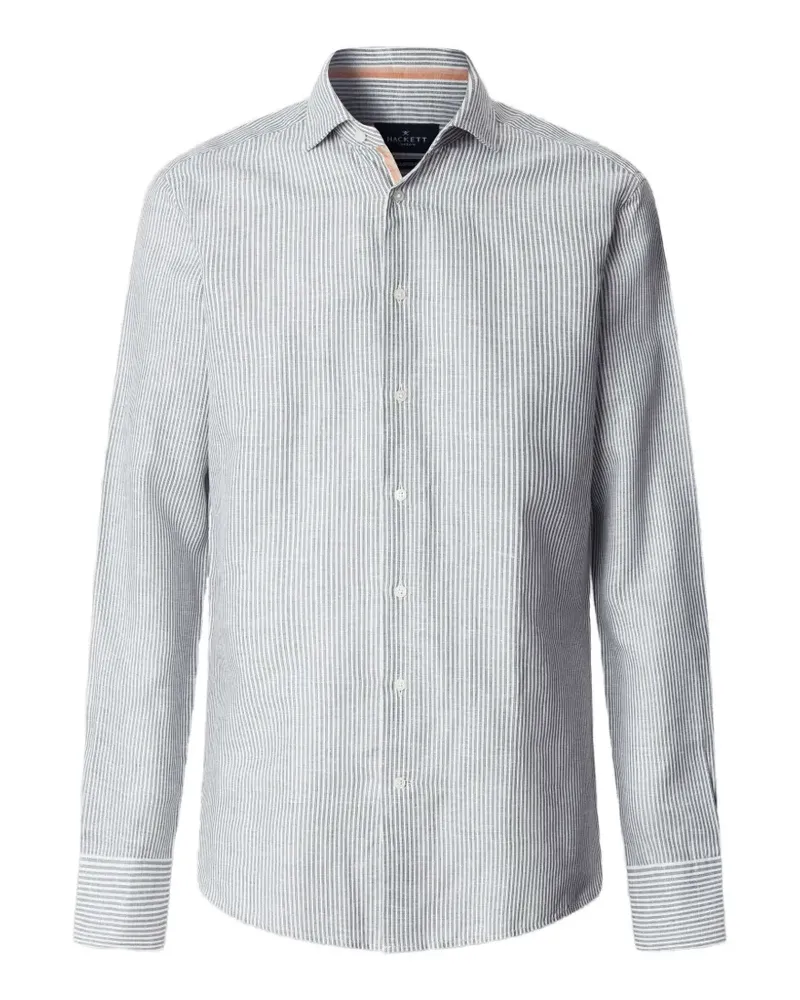 Hackett Gestreiftes Bengal Hemd - Weiß Weiß