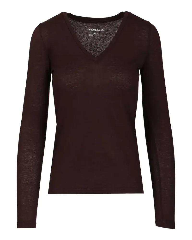 Al Duca D’Aosta 1902 long-sleeve V-neck T-shirt - Braun Braun