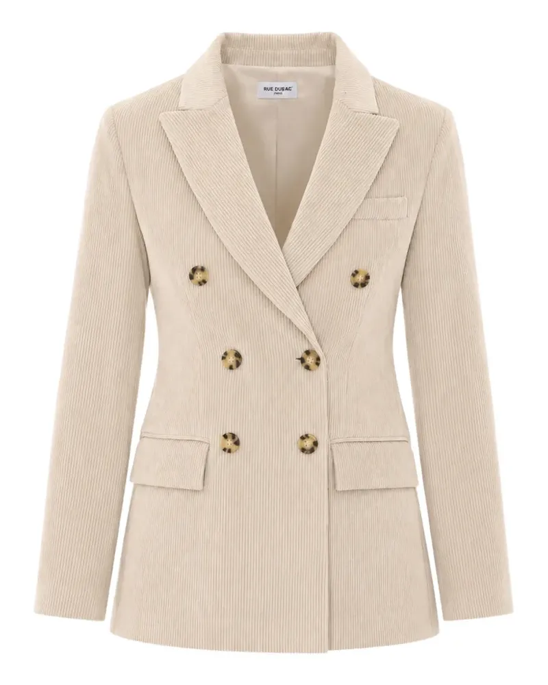 Rue du Bac double-breasted corduroy blazer - Nude Nude