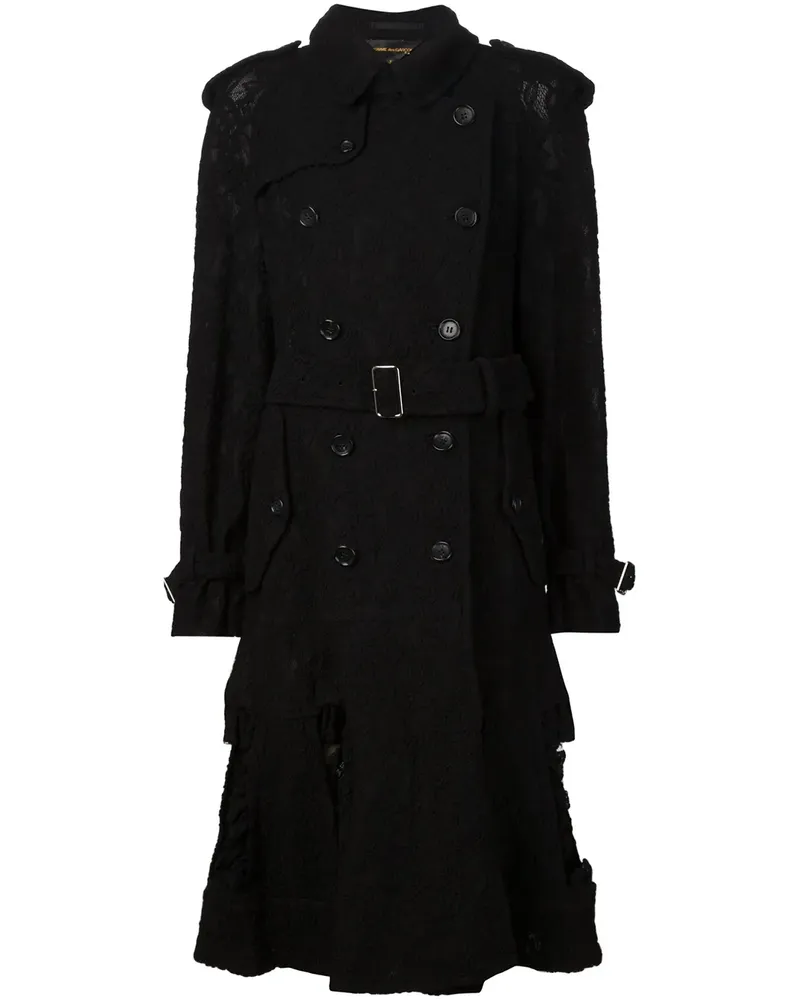 Comme des Garçons Trenchcoat mit Spitze - Schwarz Schwarz