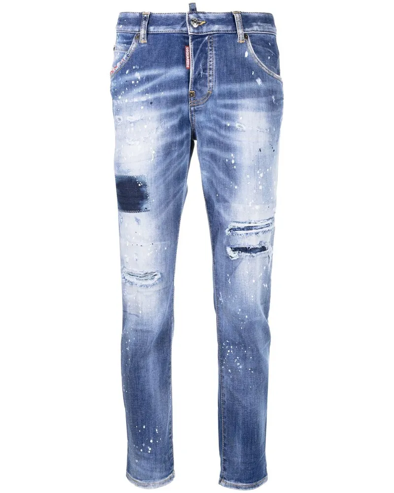 Dsquared2 Tief sitzende Jeans im Distressed-Look - Blau Blau