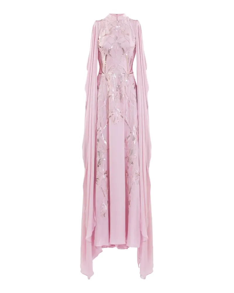 Saiid Kobeisy Drapiertes Maxikleid aus Krepp-Georgette - Rosa Rosa