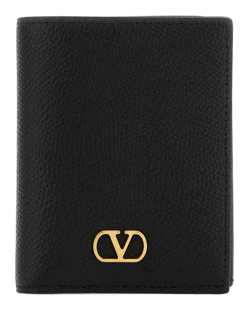 Valentino Garavani VLogo grained-leather wallet - Schwarz Schwarz