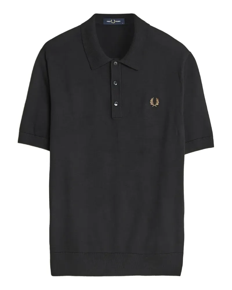 Fred Perry Gestricktes Poloshirt - Schwarz Schwarz