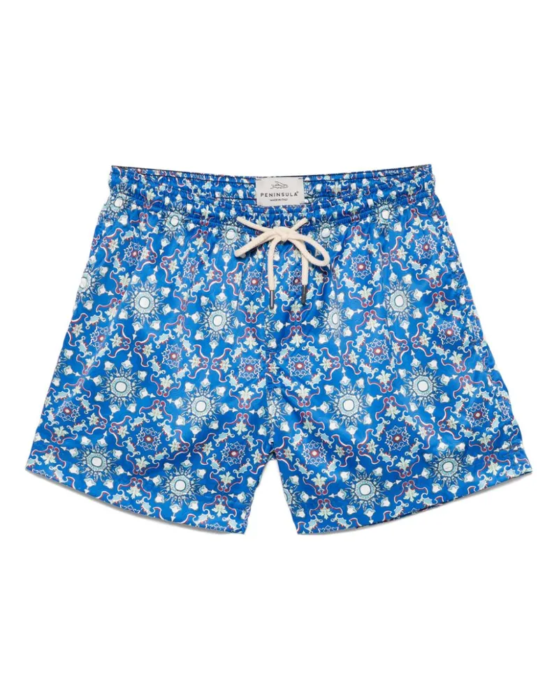 PENINSULA Badeshorts mit grafischem Print - Blau Blau